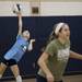 Rudolf Steiner sophomore Irene Hagen serves during practice on Monday. Daniel Brenner I AnnArbor.com